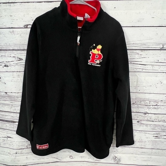 Disney plus womens 2x 1/4 zip Winnie the Pooh fleece pullover sweatshirt - Picture 1 of 6